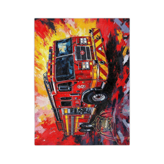 Firefighter-themed Velveteen Microfiber Blanket - Cozy Blanket for Fire Safety Awareness
