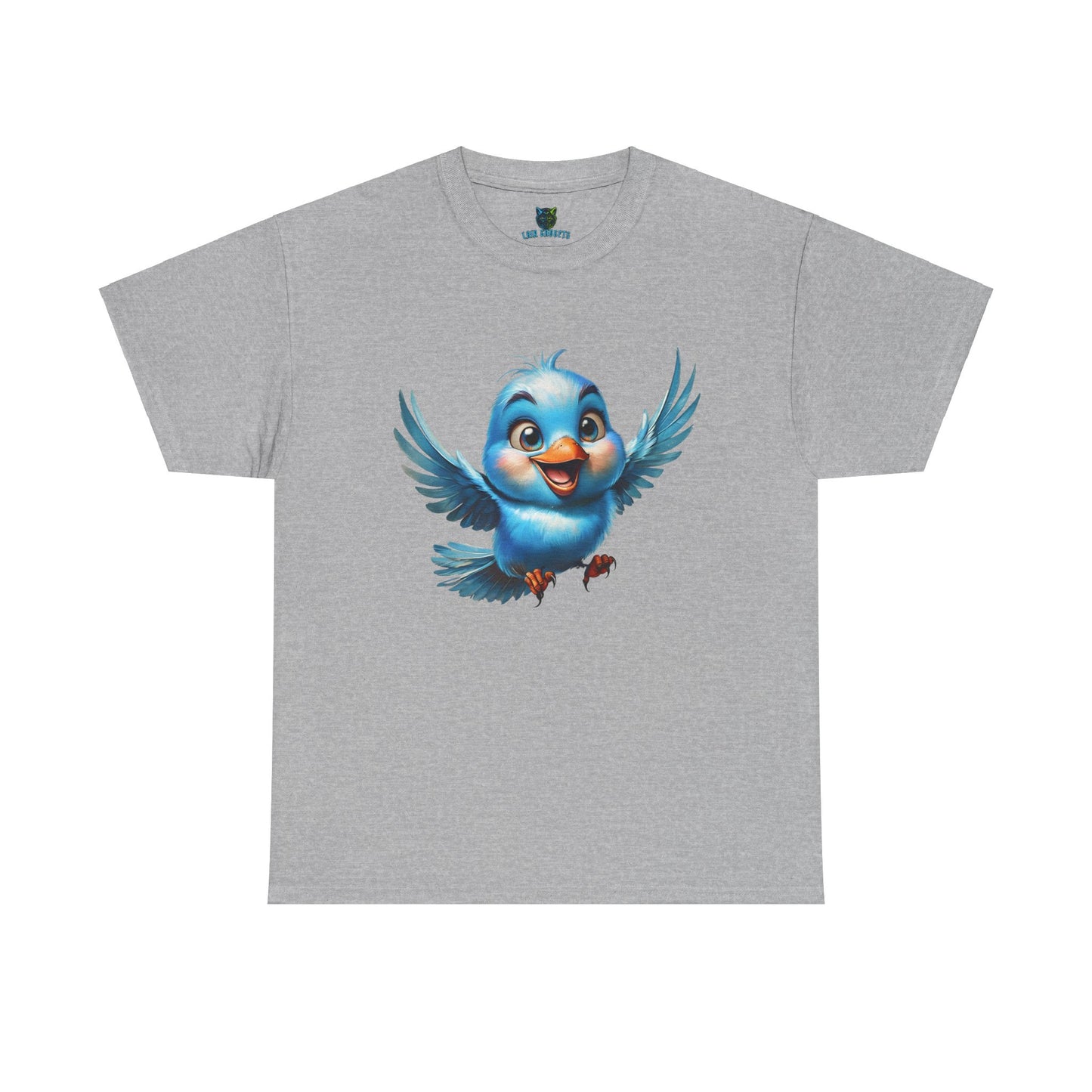 Playful Bluebird  Heavy Cotton Tee - Perfect for Nature Lovers & Everyday Wear