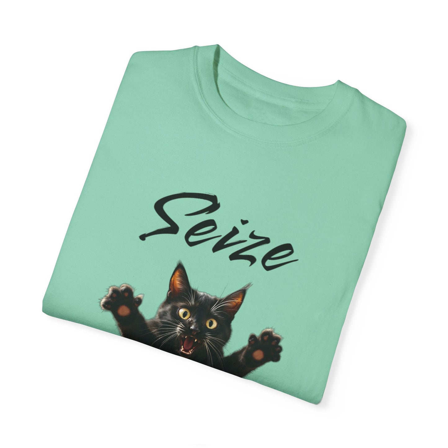 Cat Lover's 'Seize the Day' Garment-Dyed T-Shirt