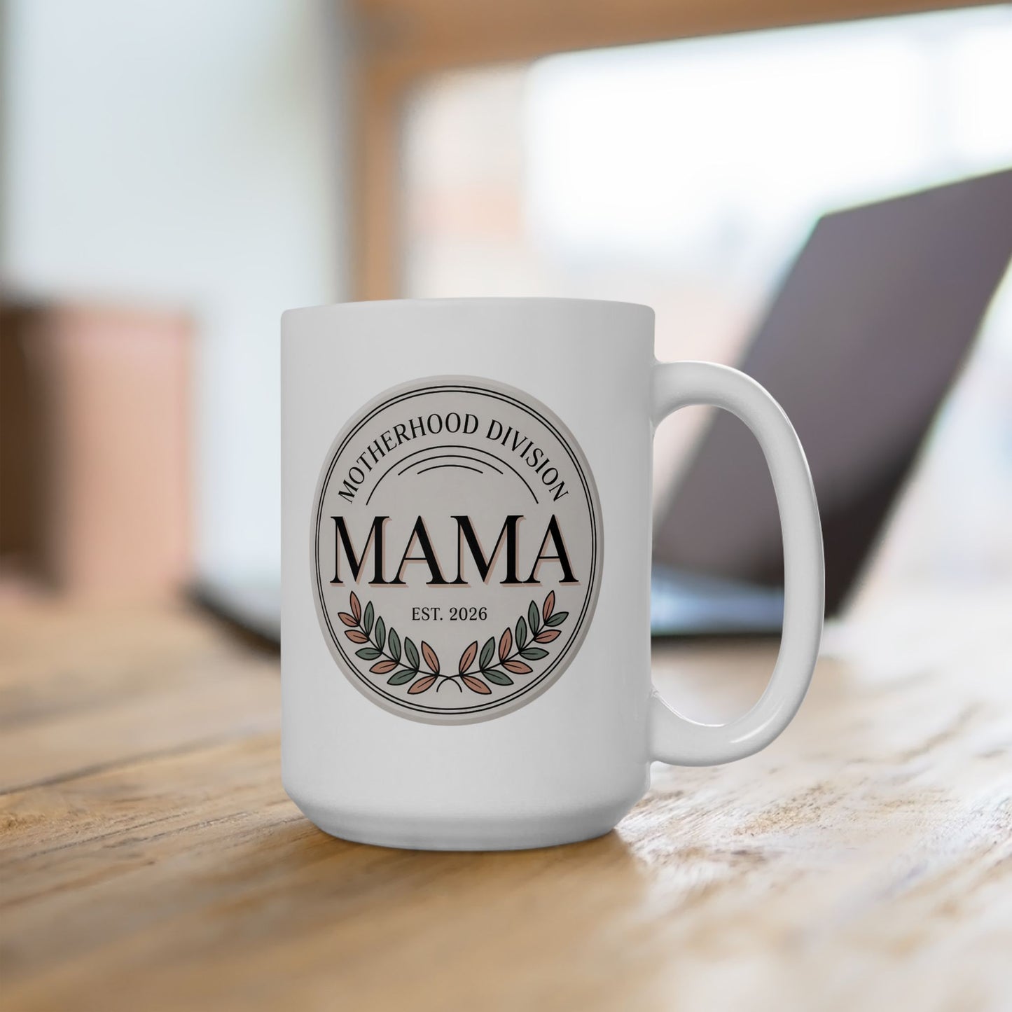 Mama Est. 2026 Ceramic Mug, (15oz)