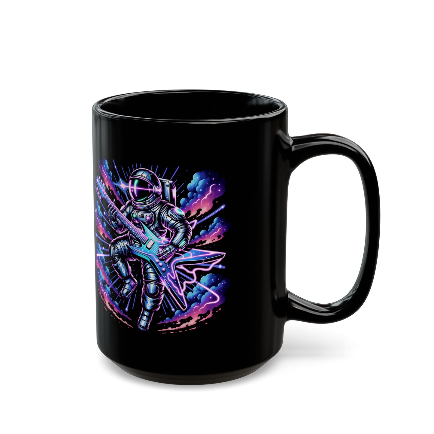 Spaceman Guitar Electric Black Mug (15oz)