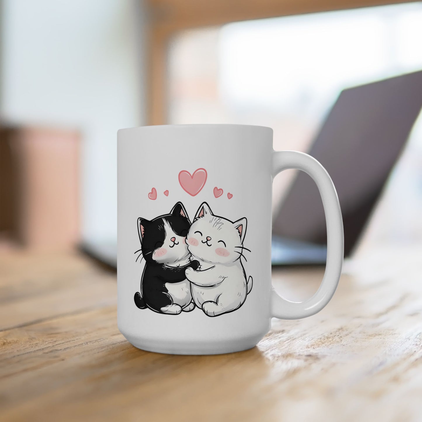 Cute Cat Lover's Ceramic Mug 15oz