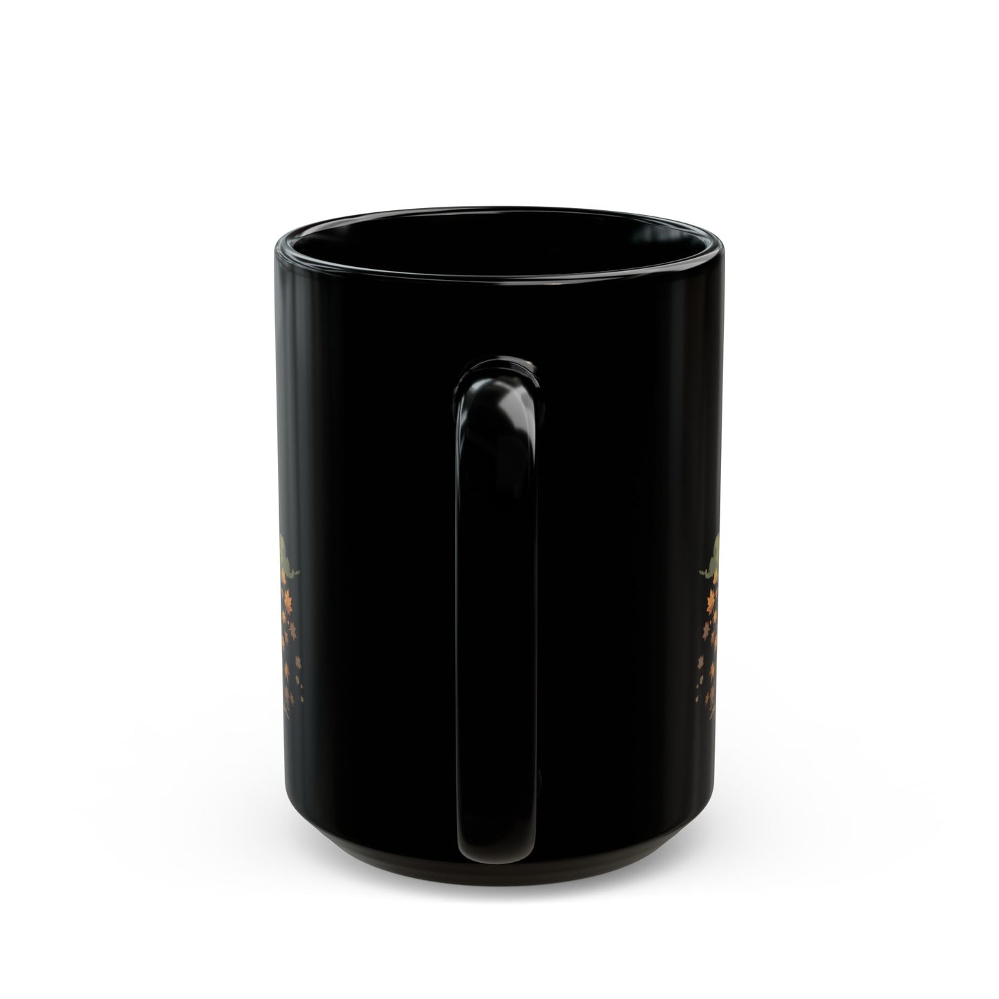 Side view black cat style Black Mug (15oz)