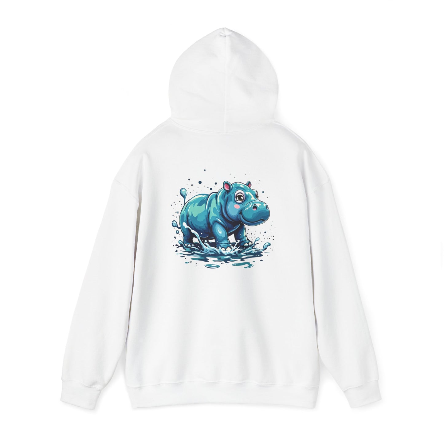 Cute Hippo Graphic Unisex Hooded Sweatshirt, Cozy & Playful Apparel for Casual Wear