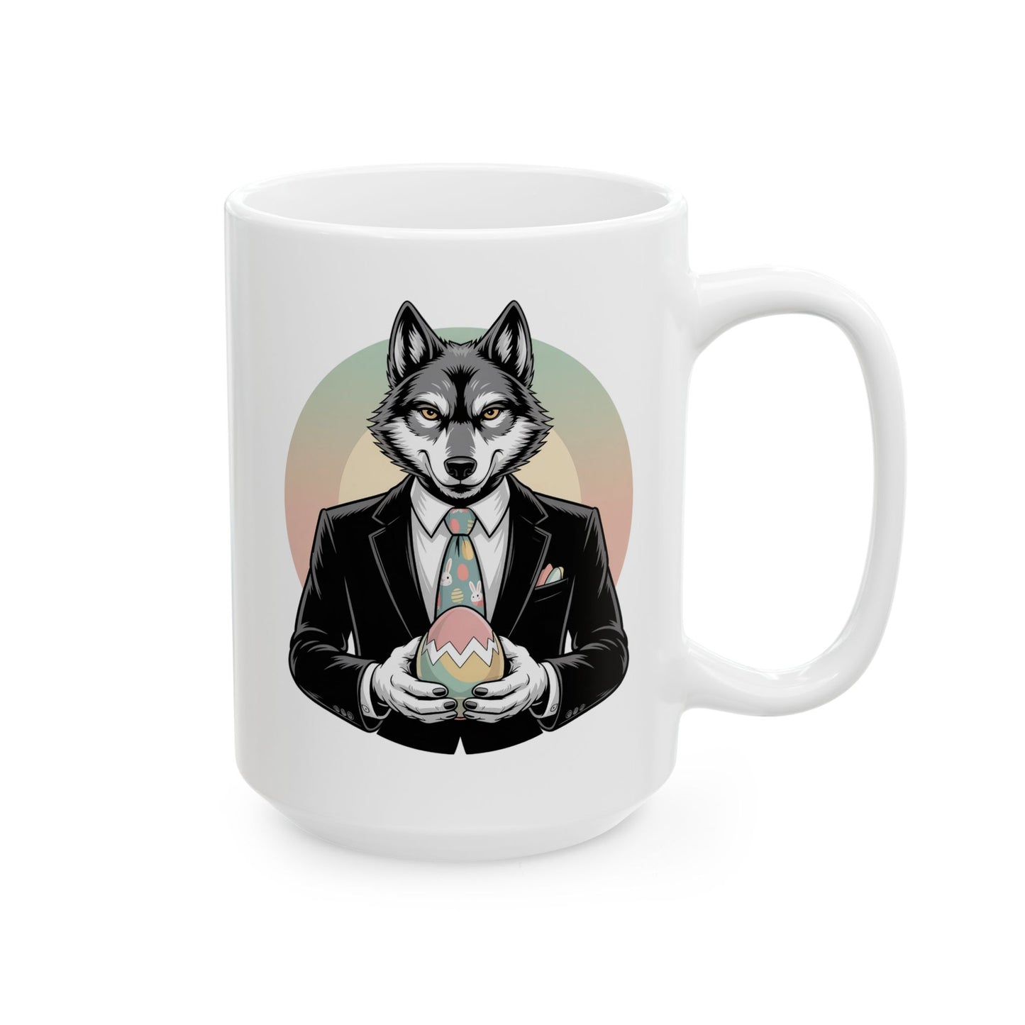 Wolf in Easter Ceramic Mug, (15oz)