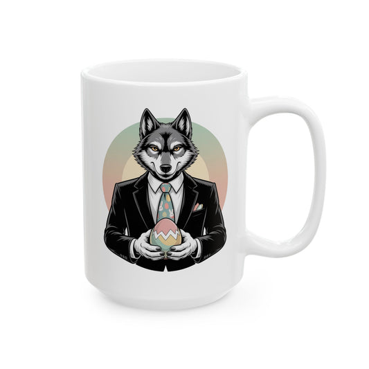 Wolf in Easter Ceramic Mug, (15oz)