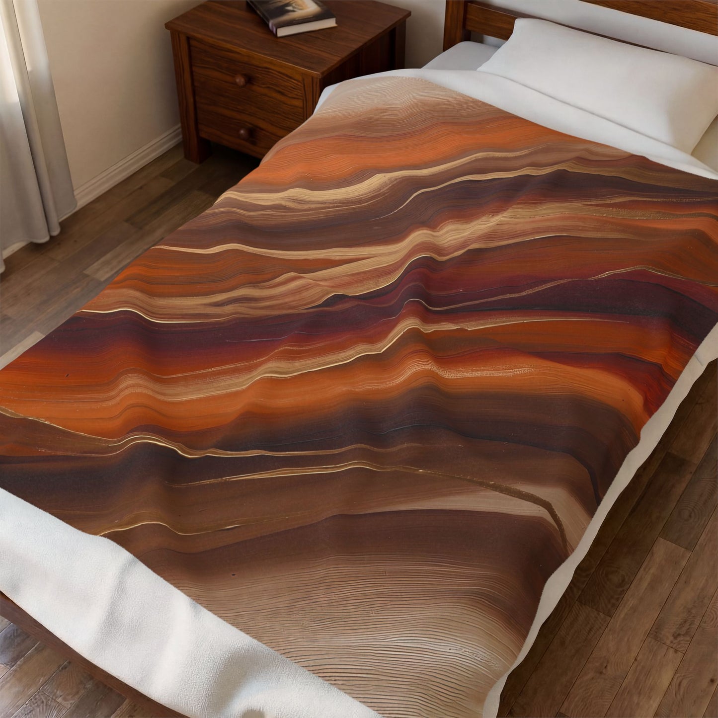 Fall Flow Abstract Velveteen Plush Blanket