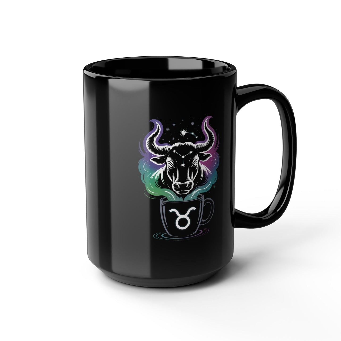 Astrological Taurus Black Mug - Celestial Zodiac Gift, Horoscope Mug, Astrology Coffee Cup, Personalized Mug, Birthday Gift