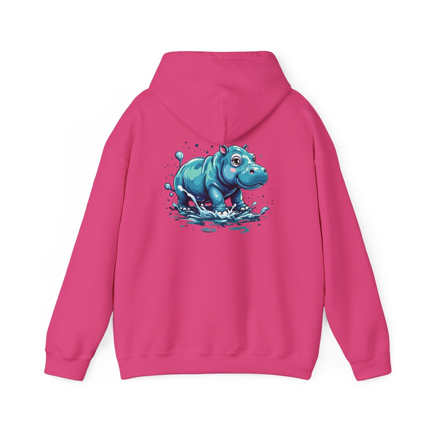 Cute Hippo Graphic Unisex Hooded Sweatshirt, Cozy & Playful Apparel for Casual Wear