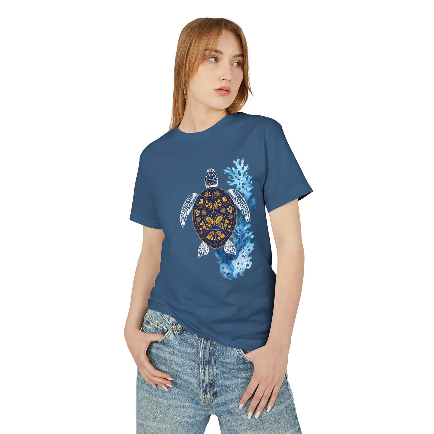 Ocean-Inspired Turtle Graphic Tee - Unisex Heavyweight Cotton