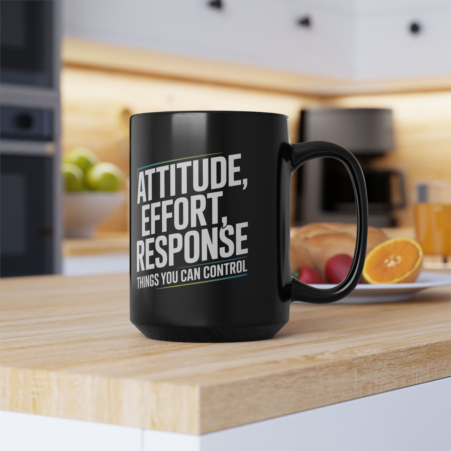 Attitude Effort Response- Motivational Black Mug, Inspirational Coffee Cup, Gift for Students, Home Office Decor