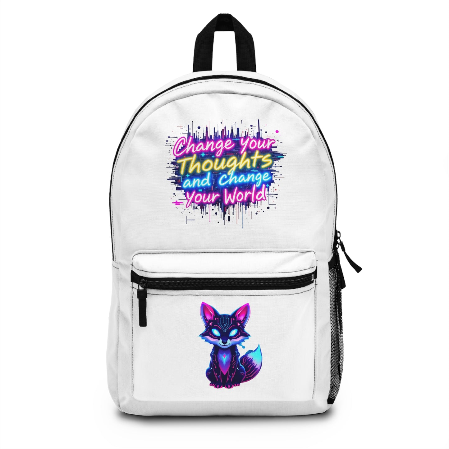 Inspirational Fox Backpack, Cute Canvas Backpack for School or Travel, Perfect Motivational Gift for Students and Dreamers