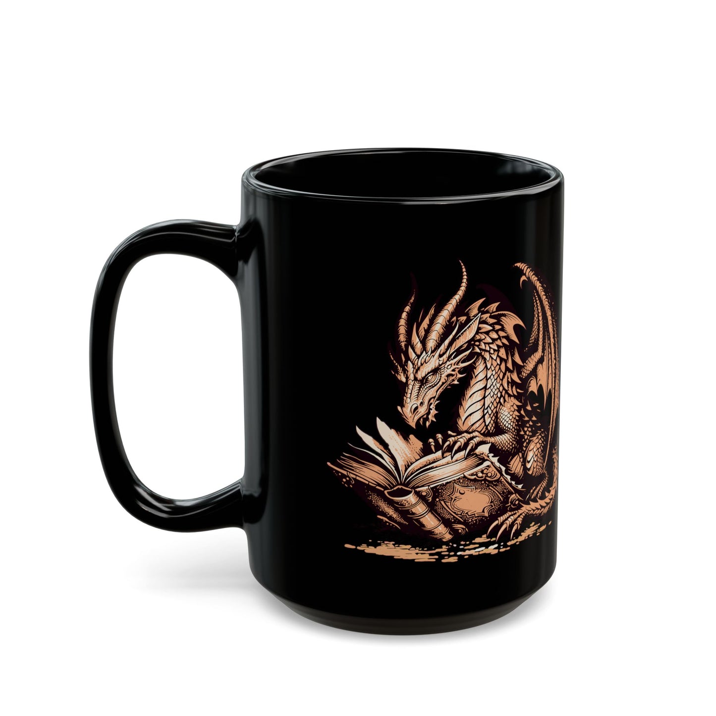 Gold Dragon Book Black Mug (11oz, 15oz)