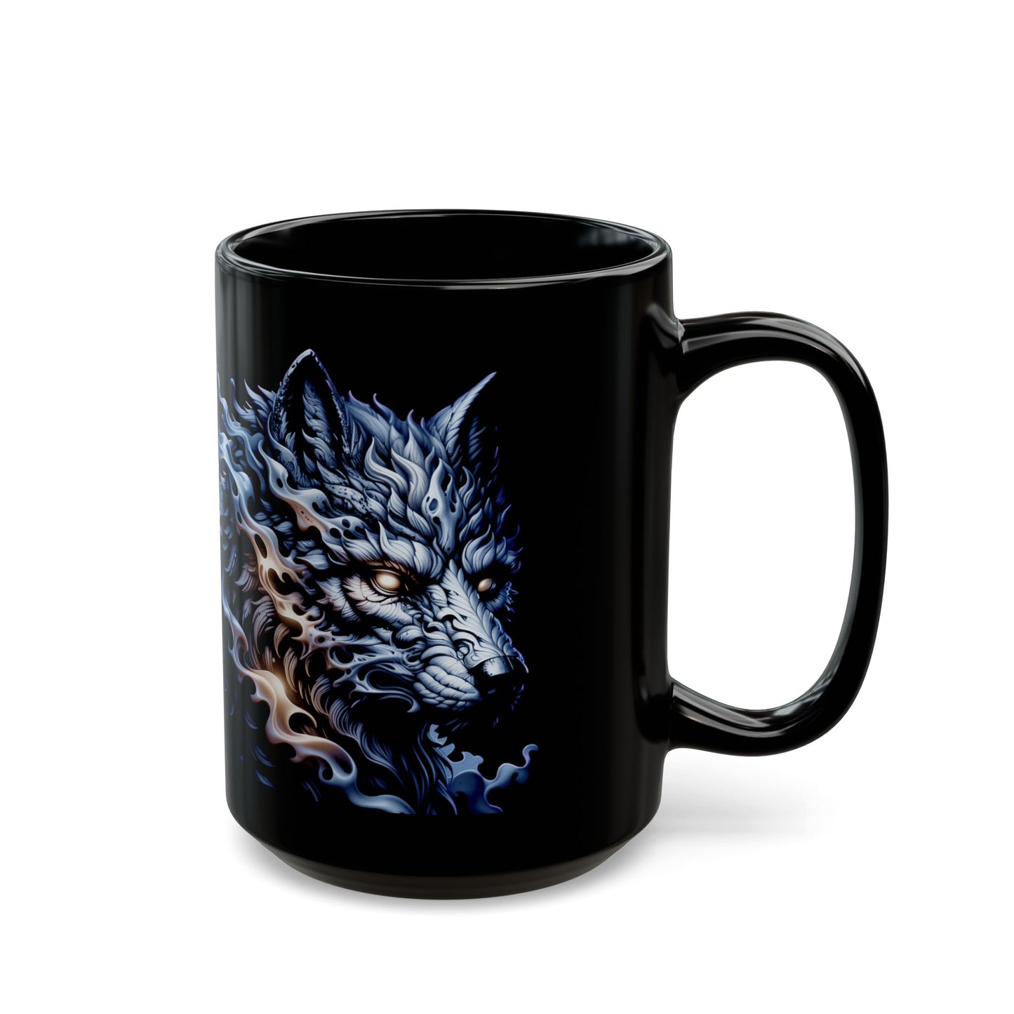 Wolf Made from Smoke Black Mug (11oz, 15oz)