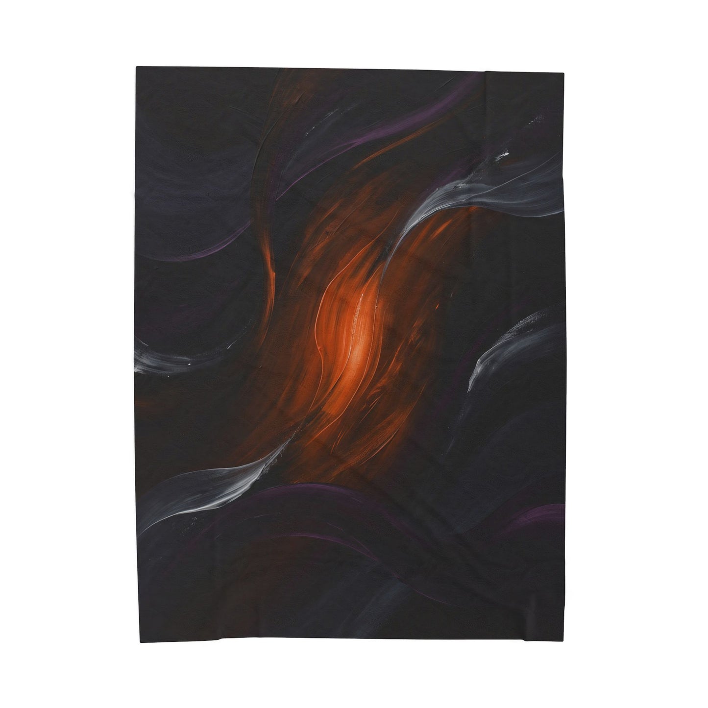 Fall Abstract "Orange Eye" Velveteen Plush Blanket