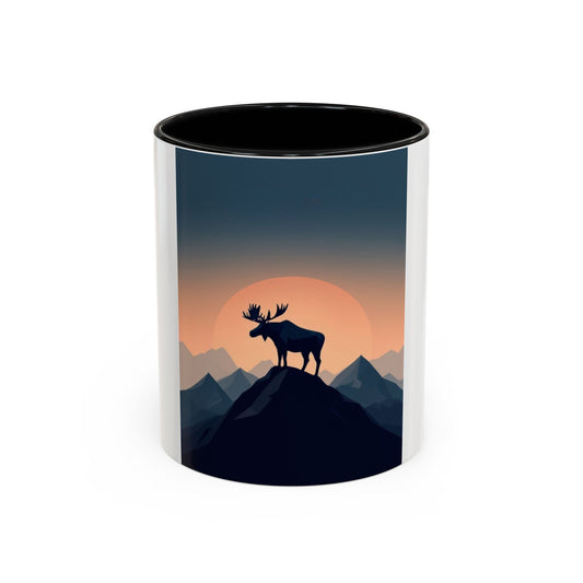 Majestic Moose Accent Coffee Mug, Handcrafted 11oz & 15oz Ceramic Cup for Hot Drinks, Ideal Gift for Outdoorsy Friends