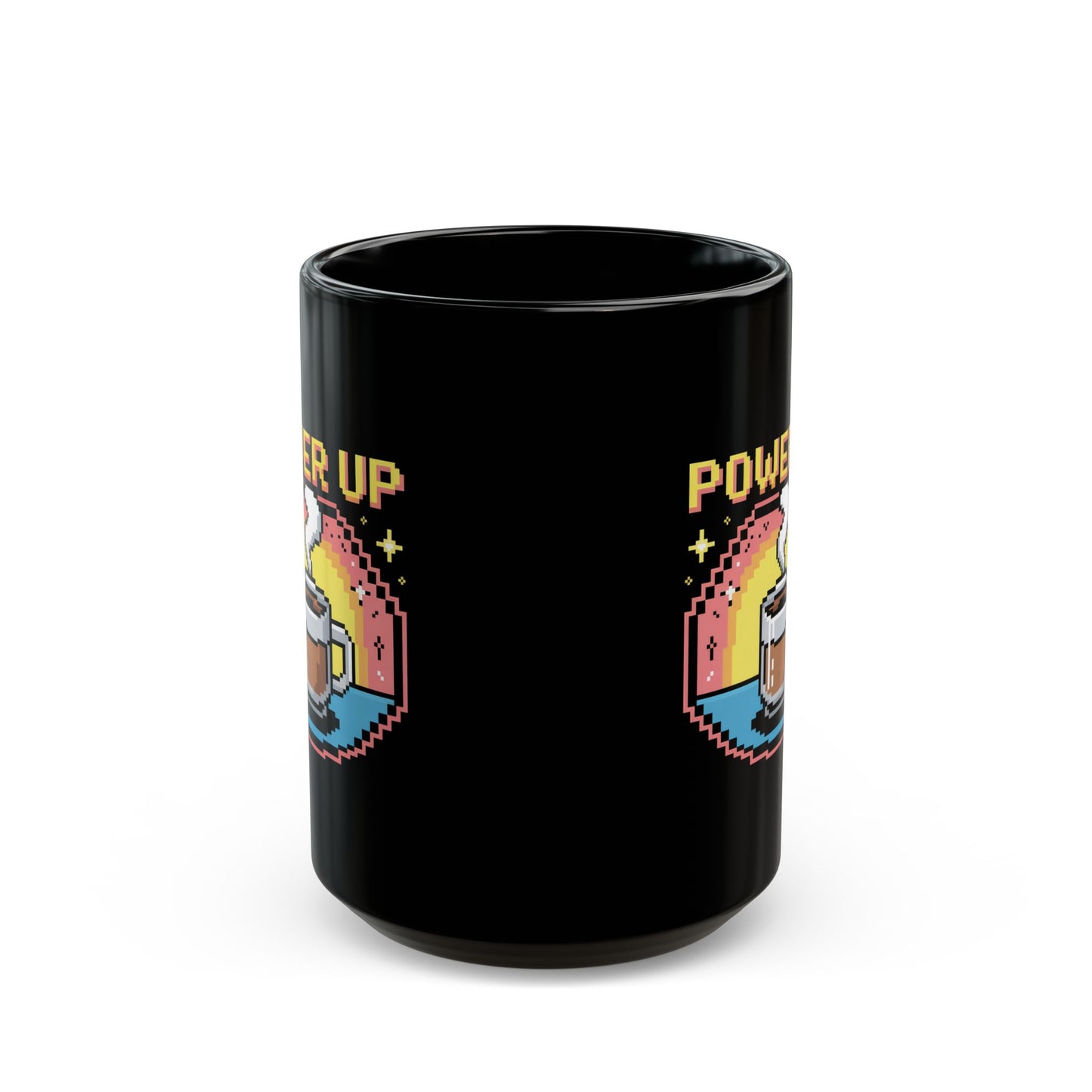 Pixel Art Coffee Mug | Power Up Design | Retro Gamer Gift | Coffee Lover's Mug | Unique Kitchenware | Birthday, Holiday Present