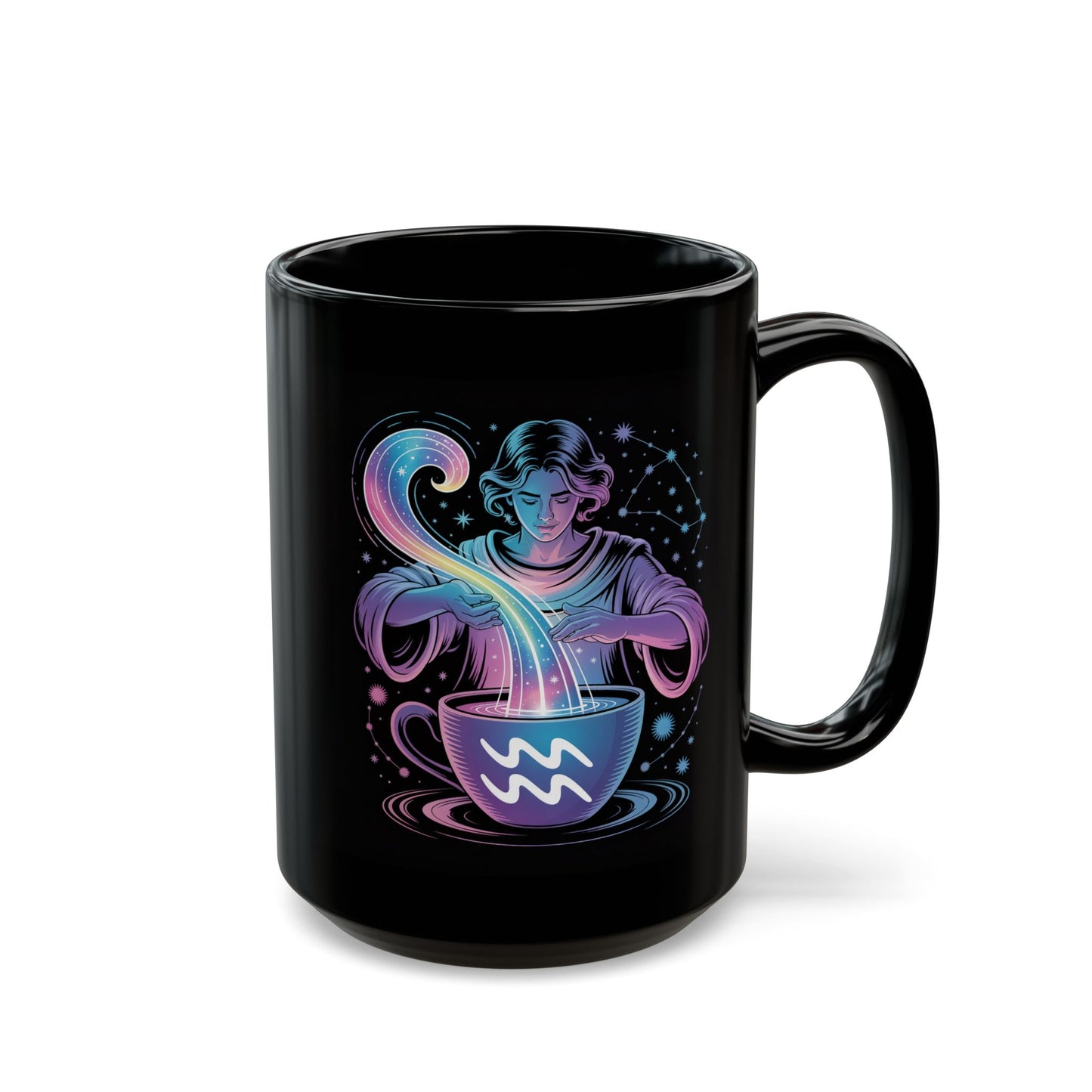Aquarius Magical Black Mug - Mystic Design for Wake-up Vibes, Perfect Gift for Astrology Lovers, Coffee & Tea Enthusiasts, Cosmic Home Decor, [...]