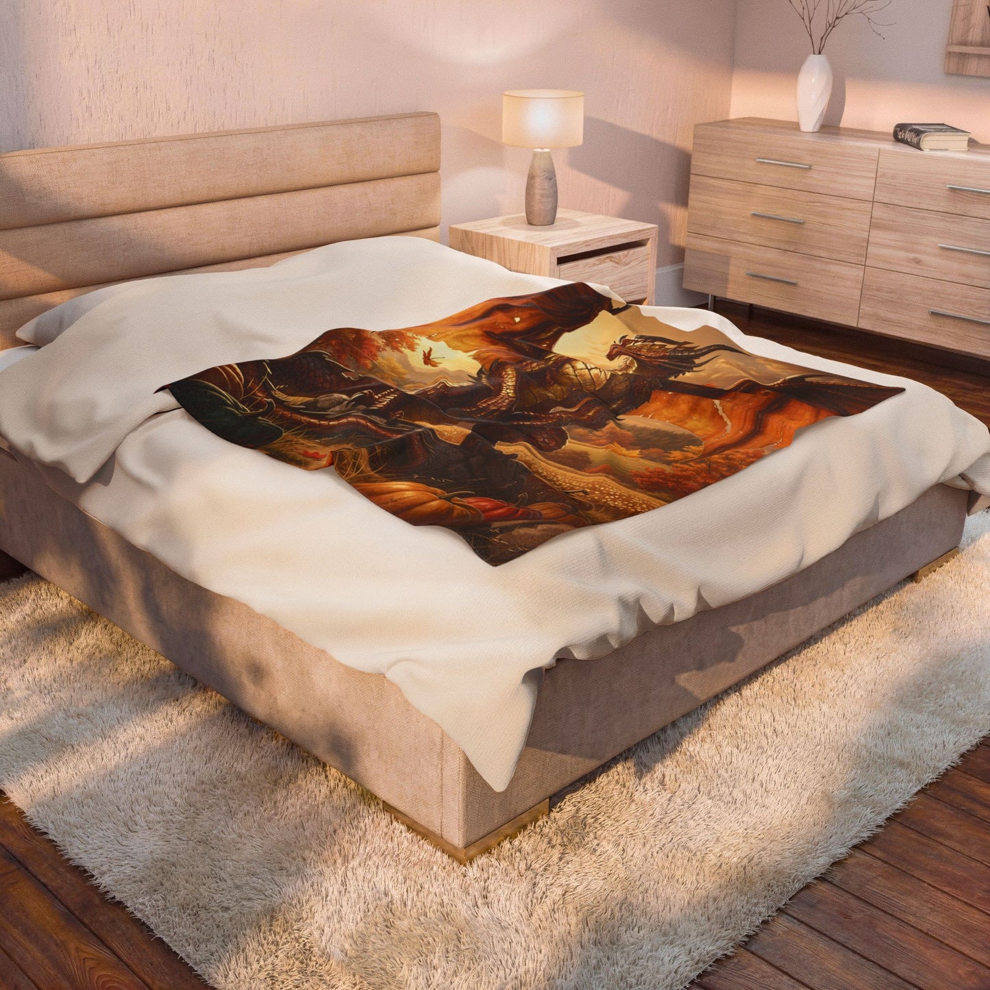 October Dragon Velveteen Plush Blanket