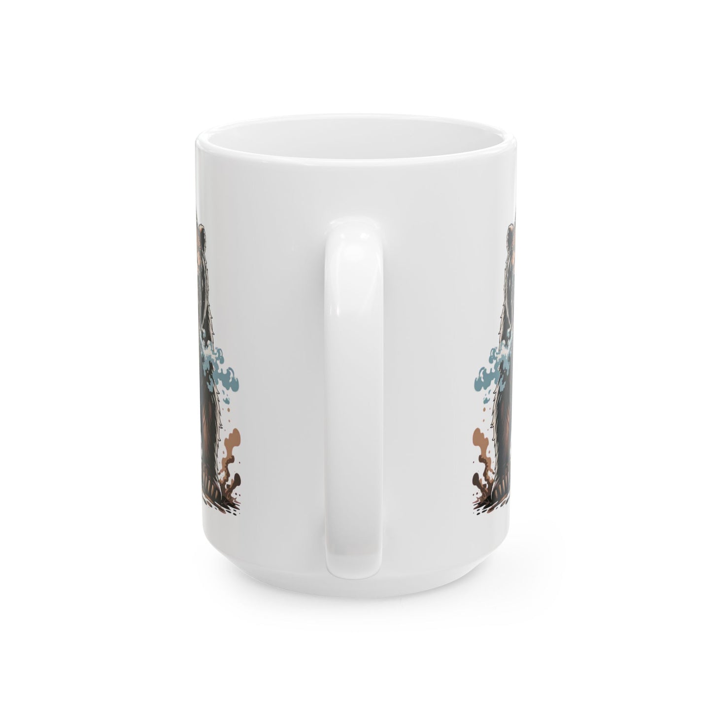 Bear on White Ceramic Mug, (11oz, 15oz)