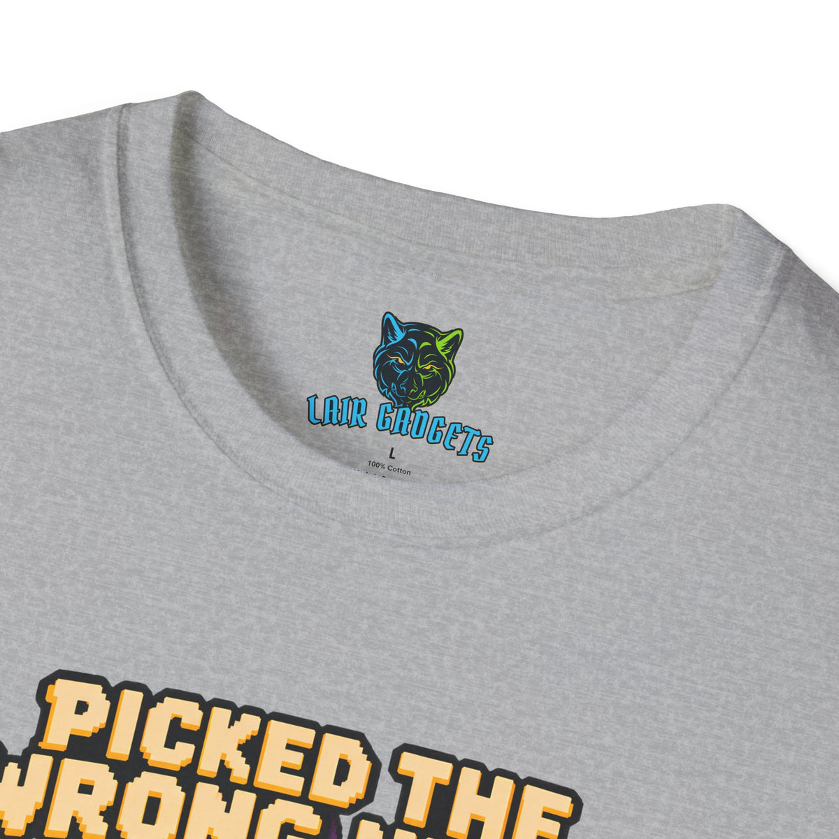 Picked the Wrong Night to Switch to Decaf pixel art dragon graphic tee, alternate view