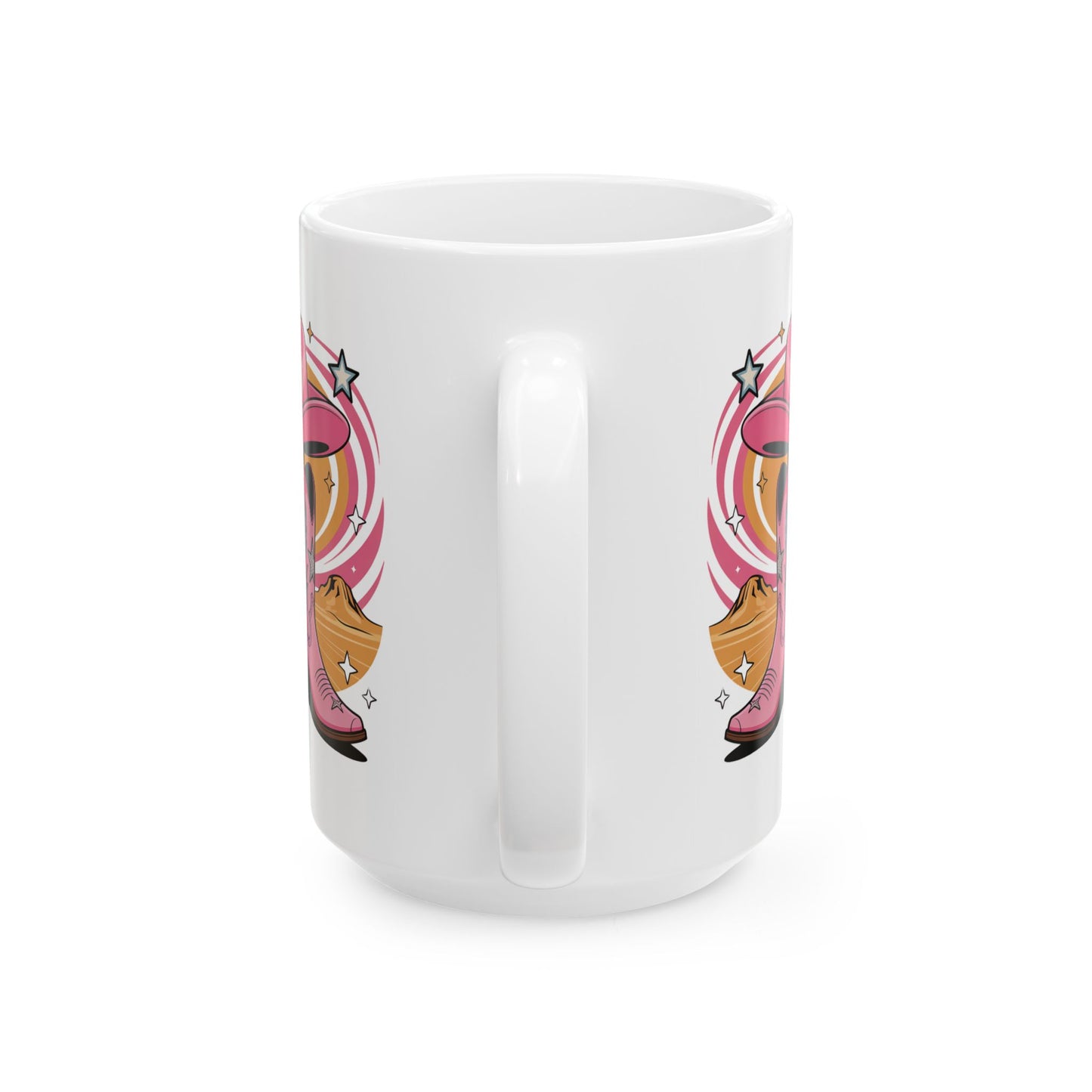 Cowgirl hat and boots Ceramic Mug, (15oz)