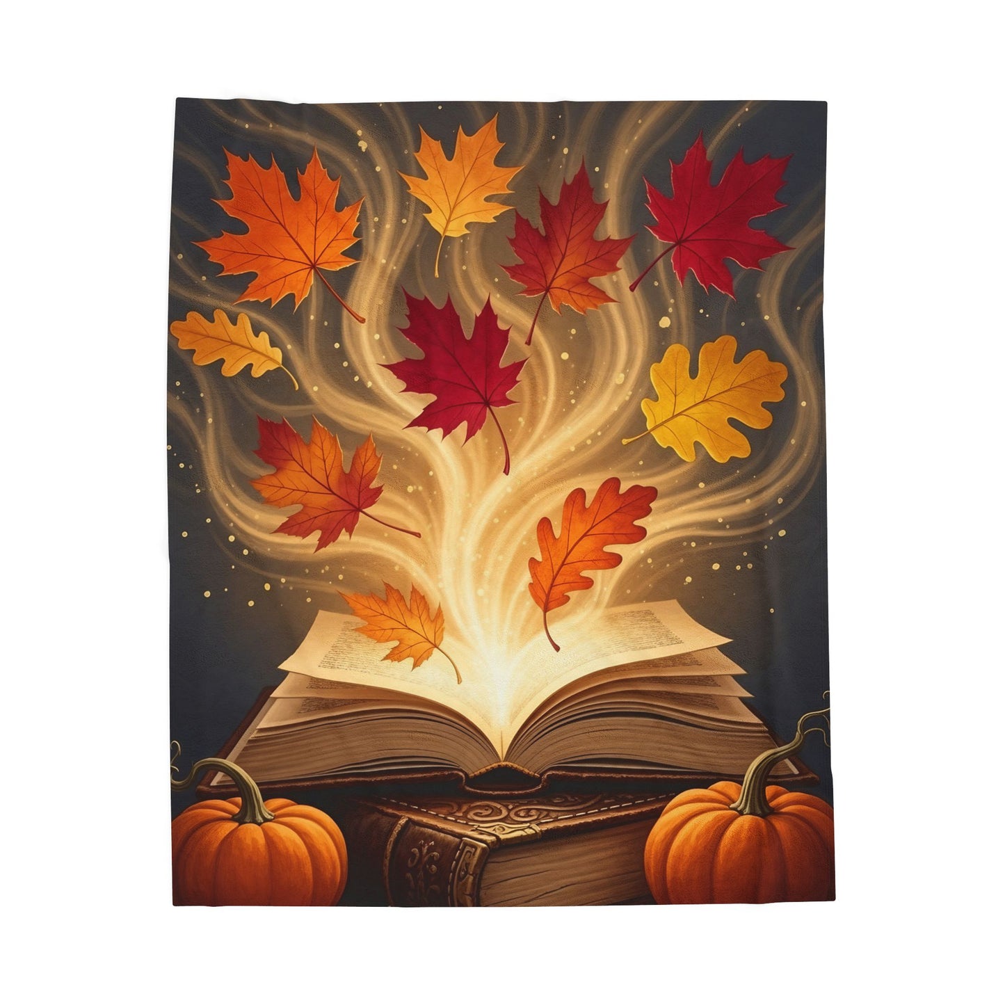 Fall Book Scene Velveteen Plush Blanket