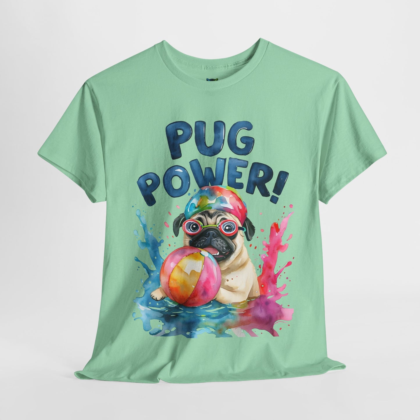 Pug Power Unisex Heavy Cotton Tee – Fun & Playful Dog Shirt