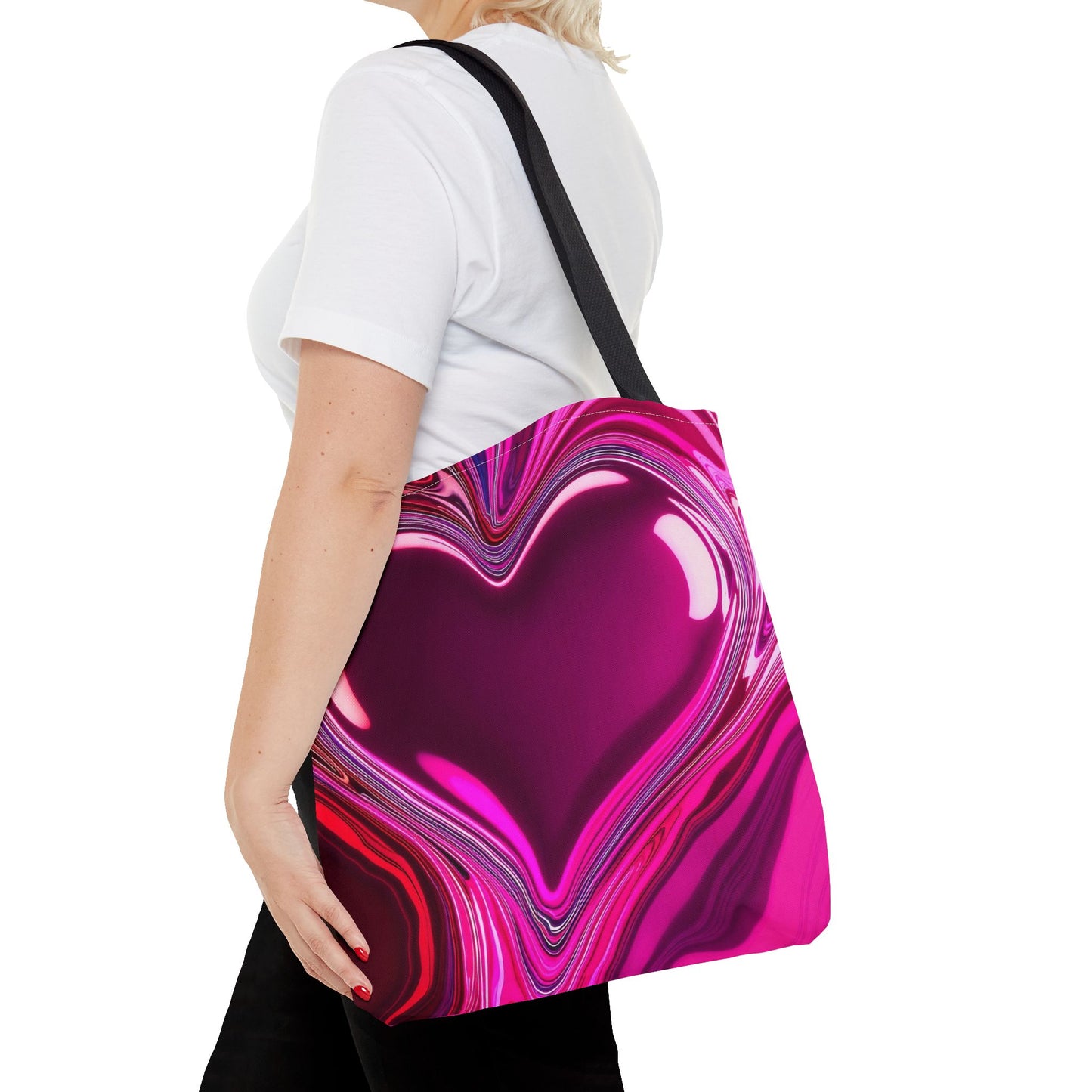 Paint Spill Heart Tote Bag (AOP)