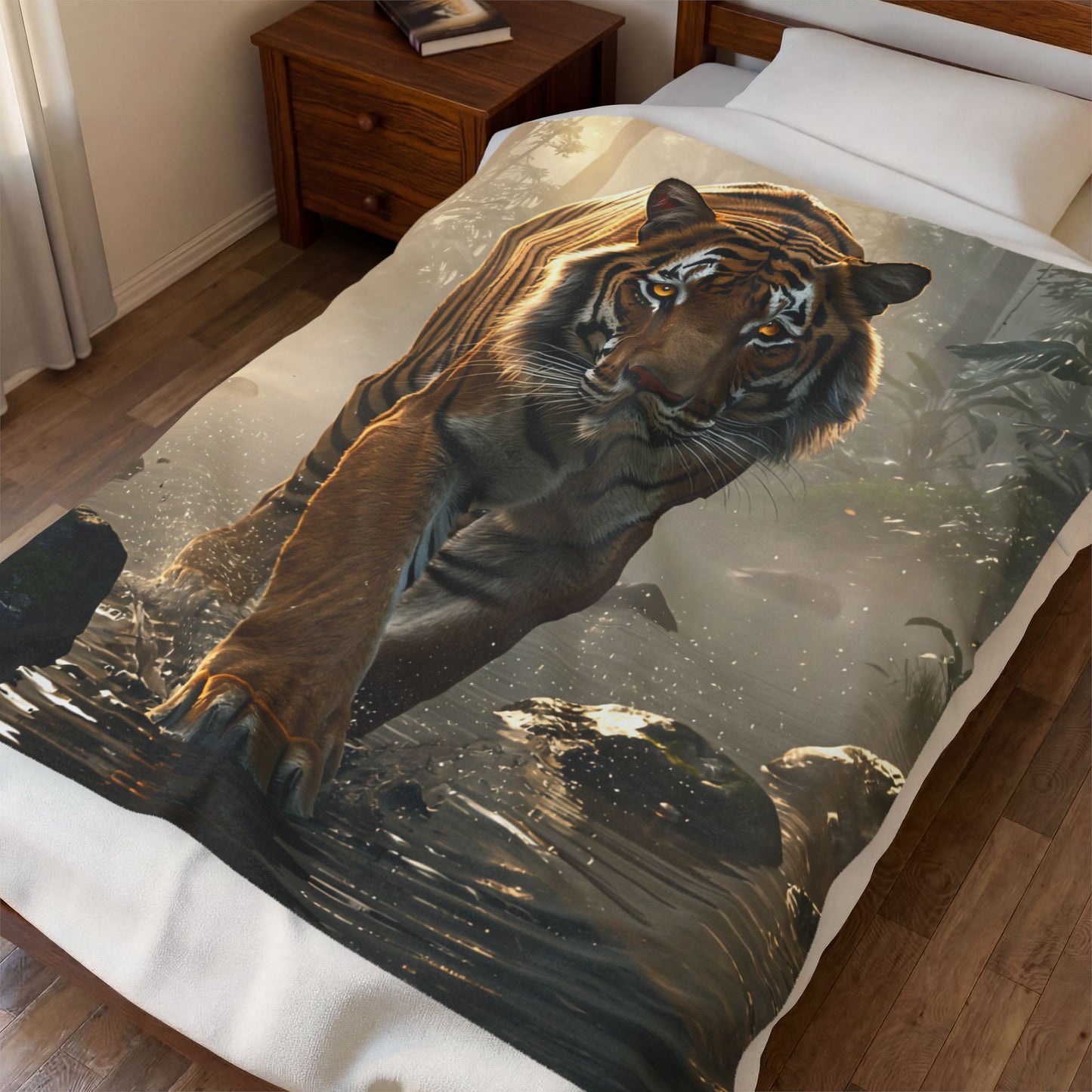 Tiger Throw Blanket  – Safari Wildlife Plush Blanket for Couch Bed Sofa – Cinematic Jungle Decor – Jungle Apex by Lair Gadgets