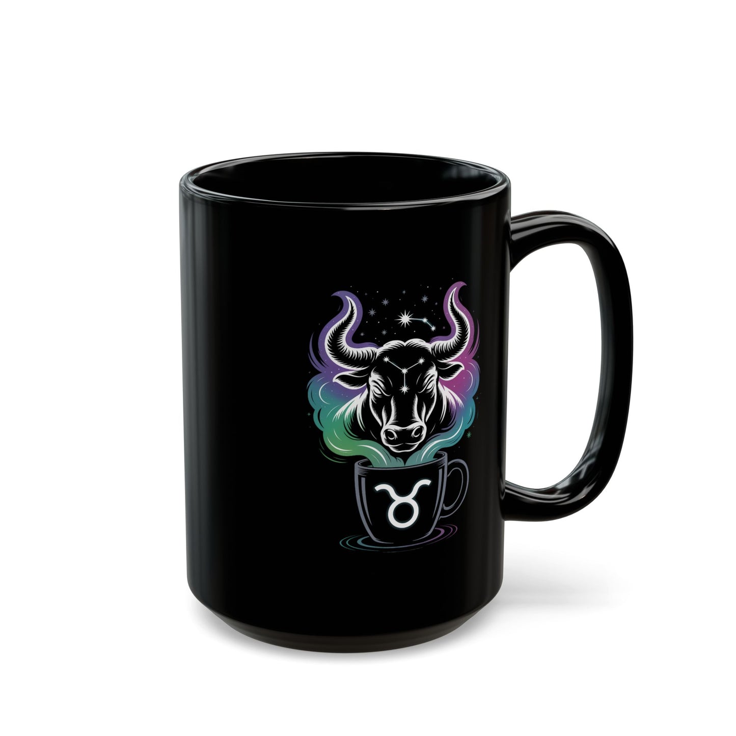 Astrological Taurus Black Mug - Celestial Zodiac Gift, Horoscope Mug, Astrology Coffee Cup, Personalized Mug, Birthday Gift
