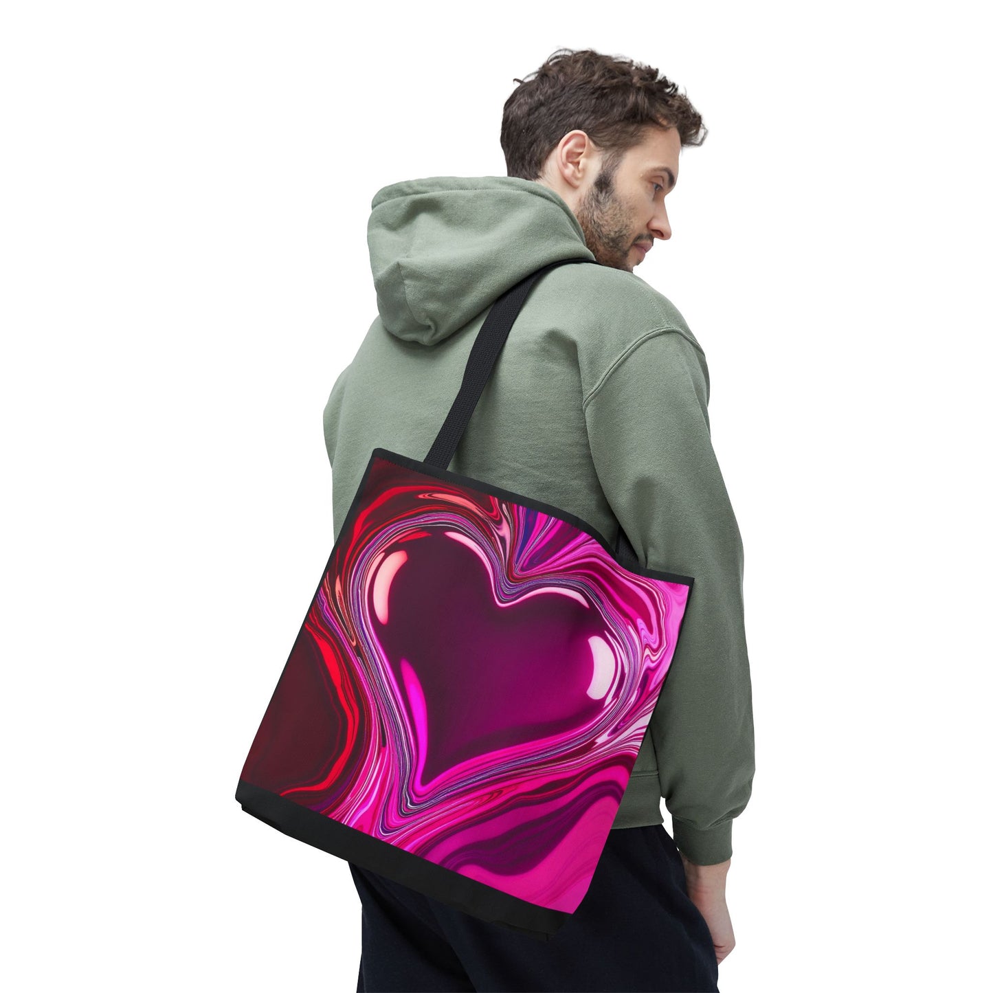 Paint Spill Heart Tote Bag (AOP)
