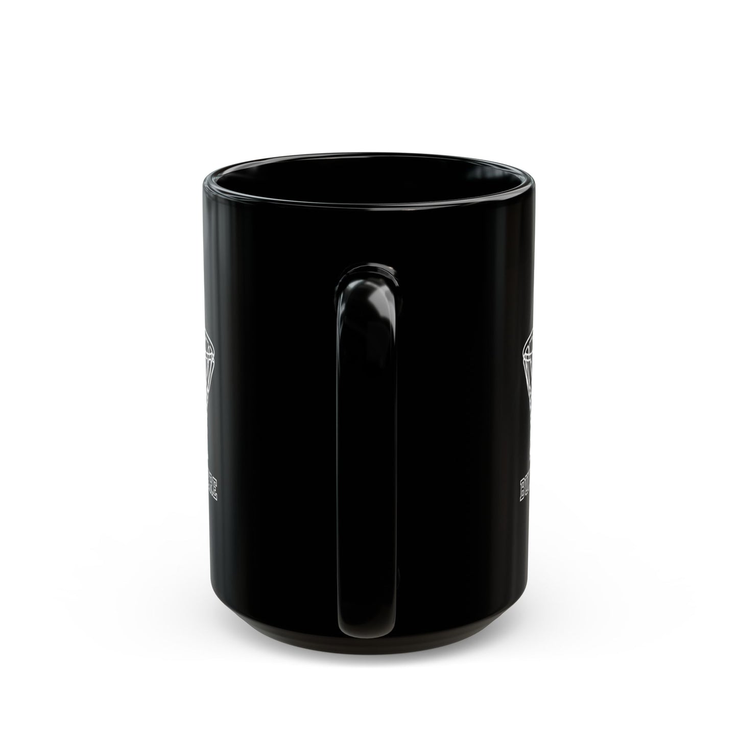Basketball Hoop Black Mug — 'Built Here' Court Pride Coffee Cup (15oz)