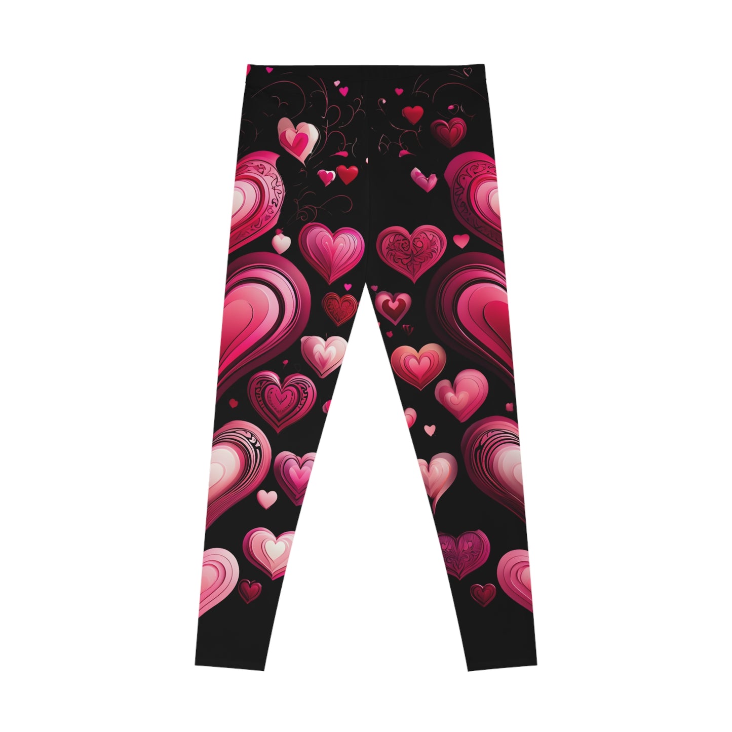 Romantic Heart Pattern Stretchy Leggings for Women - Perfect for Valentine's Day and Everyday Wear