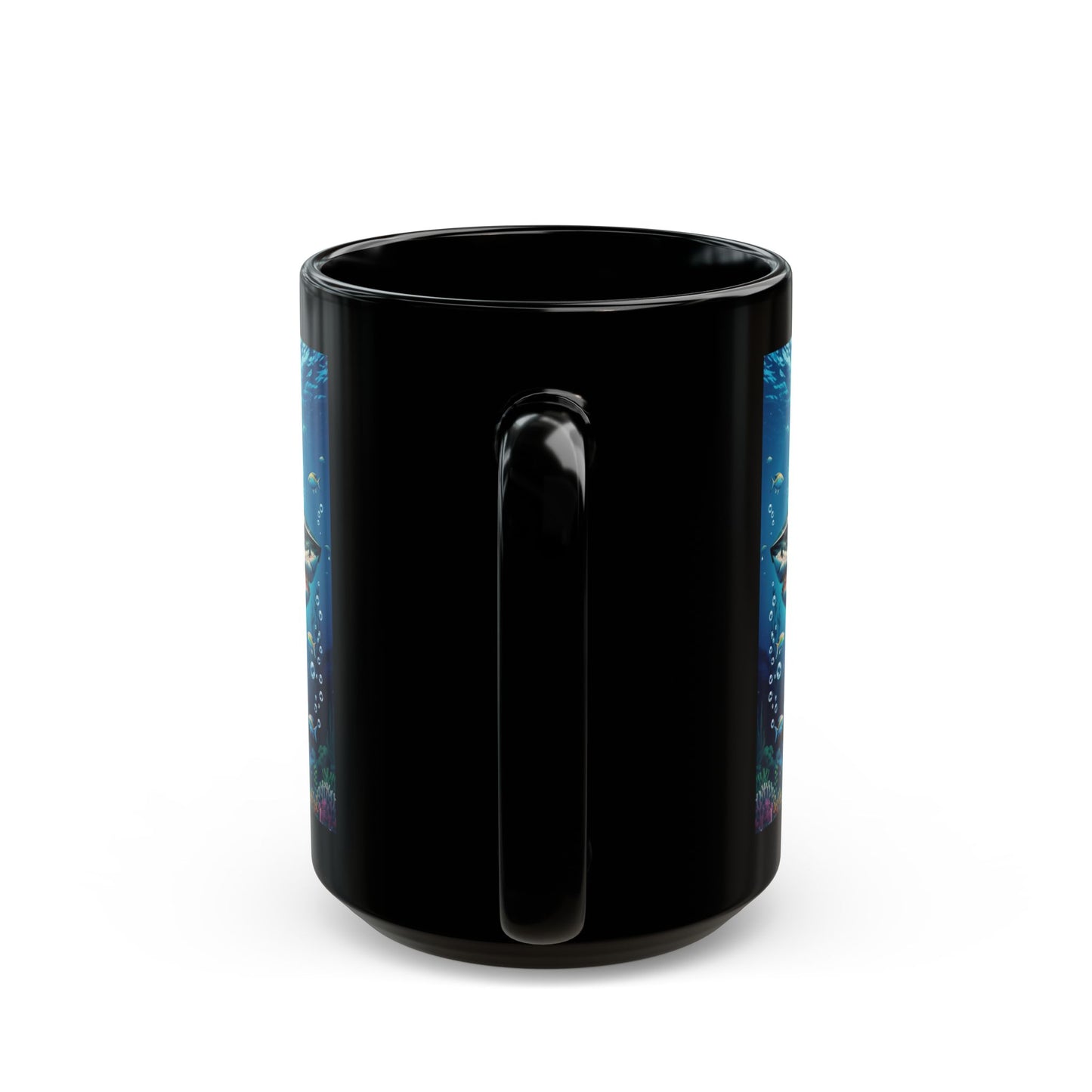 Shark Mirrored Black Mug (11oz, 15oz)