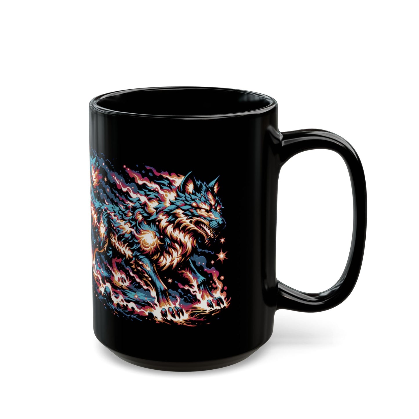 Solar Wolf Black Mug (11oz, 15oz)