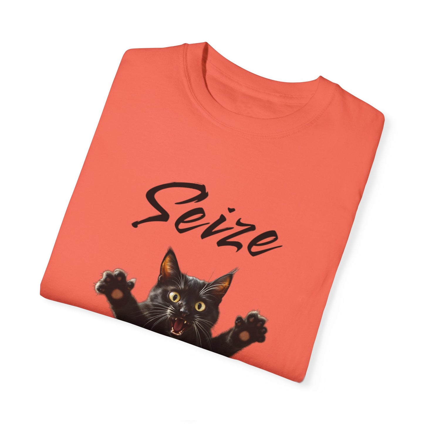 Cat Lover's 'Seize the Day' Garment-Dyed T-Shirt