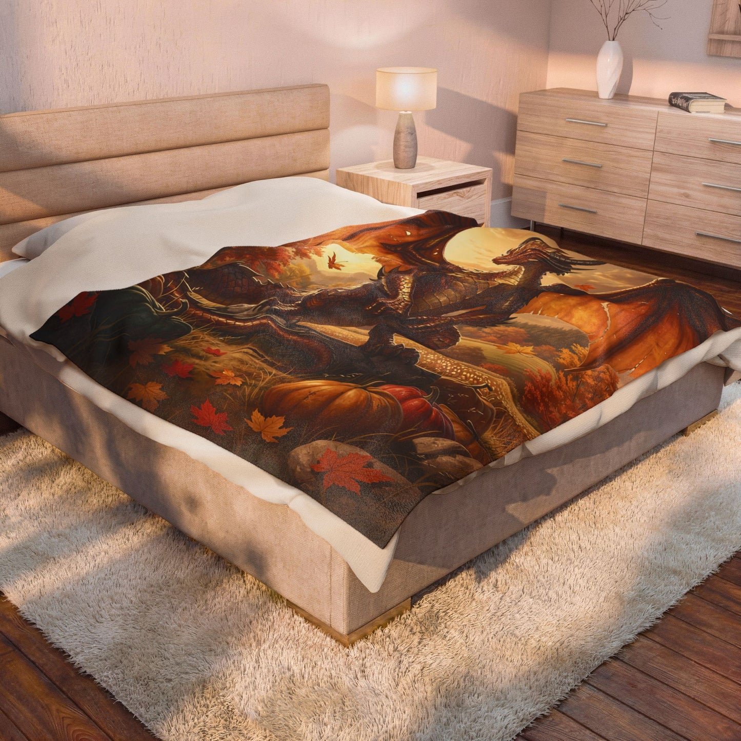 October Dragon Velveteen Plush Blanket