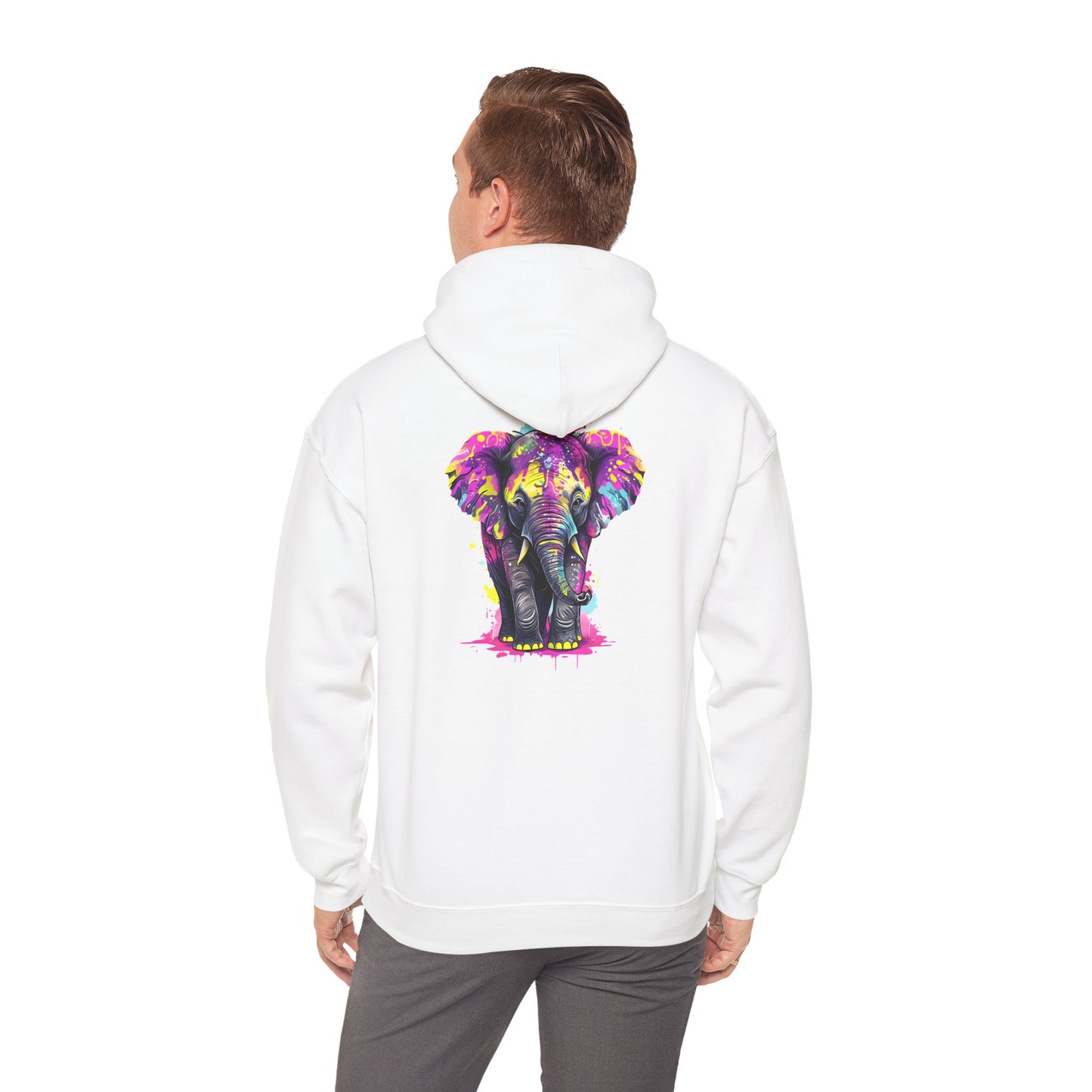 Colorful Elephant Art Hoodie for Men & Women, Cozy Heavy Blend Sweatshirt