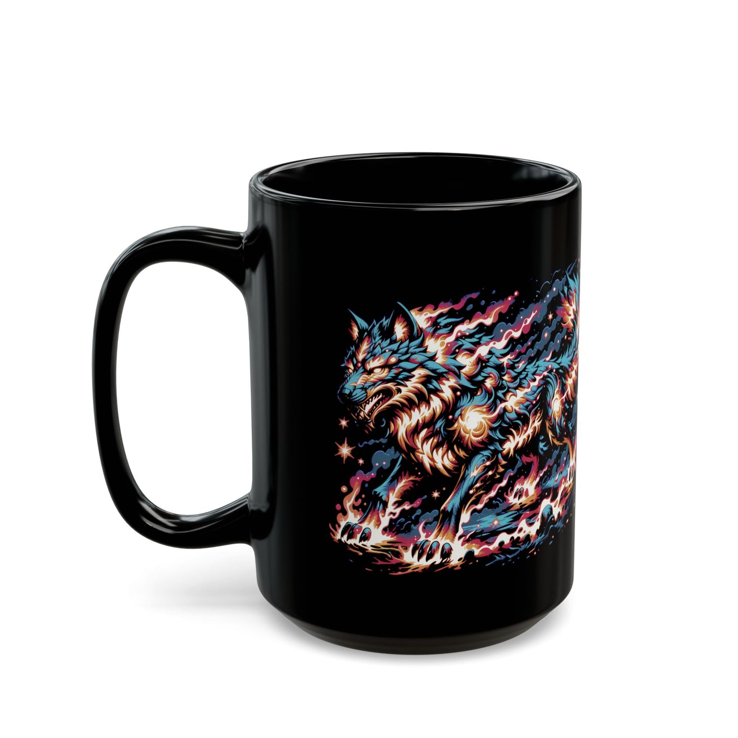 Solar Wolf Black Mug (11oz, 15oz)