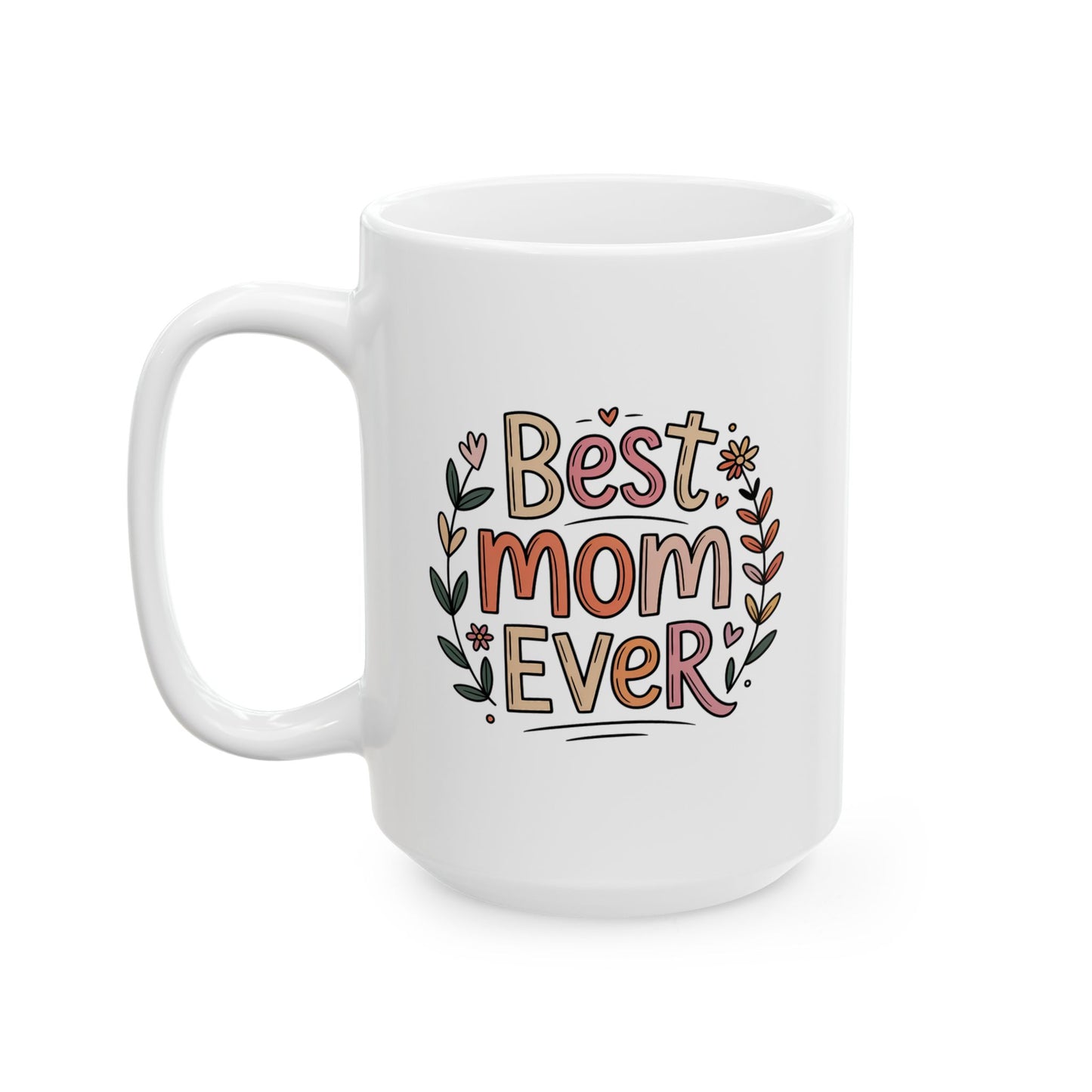 Sketch Style Ceramic Mug — 'Be Kind To Your Mind' Floral Mental Health Awareness Coffee Cup