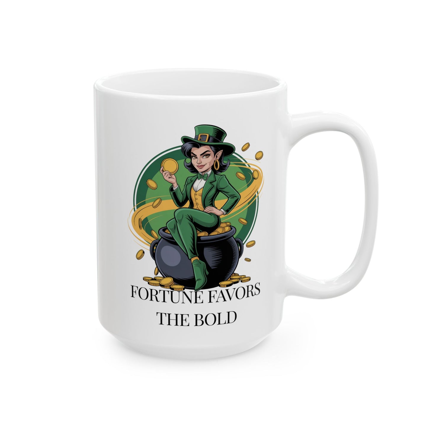Fortune Favors the Bold Ceramic Mug, (15oz)