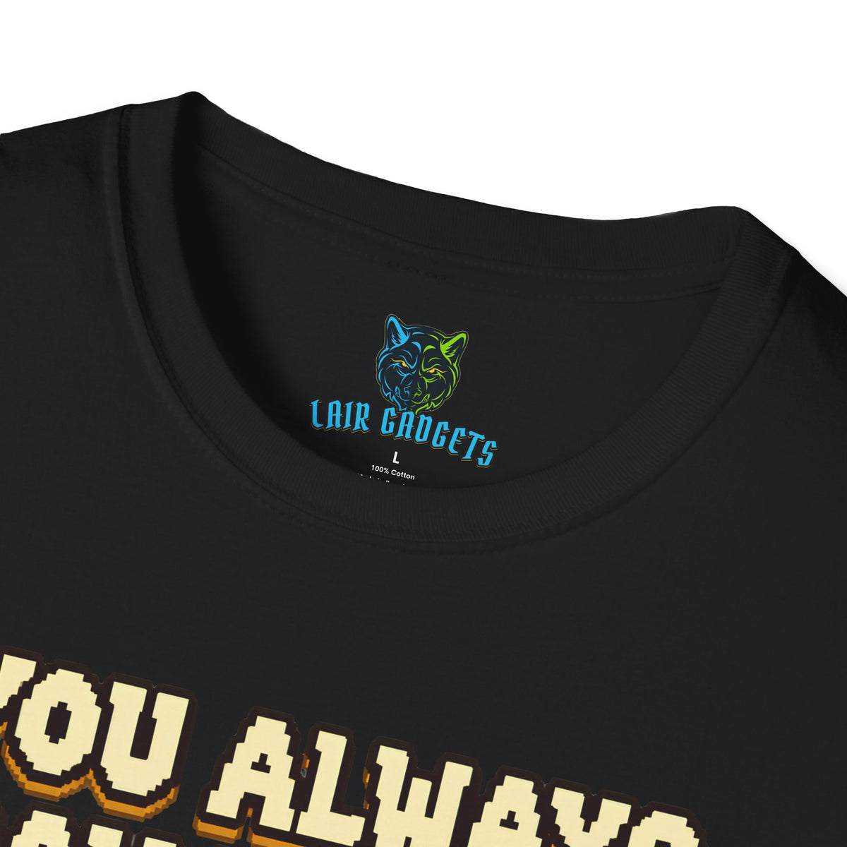 You Always Say Hello retro pixel art NPC graphic tee, alternate view