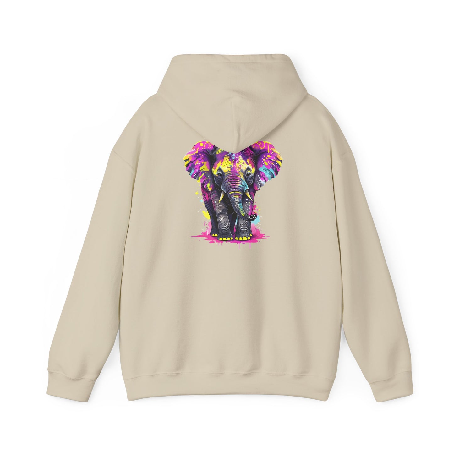 Colorful Elephant Art Hoodie for Men & Women, Cozy Heavy Blend Sweatshirt