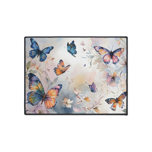 Butterfly Blossom Heavy Duty Floor Mat - Durable & Stylish Home Decor