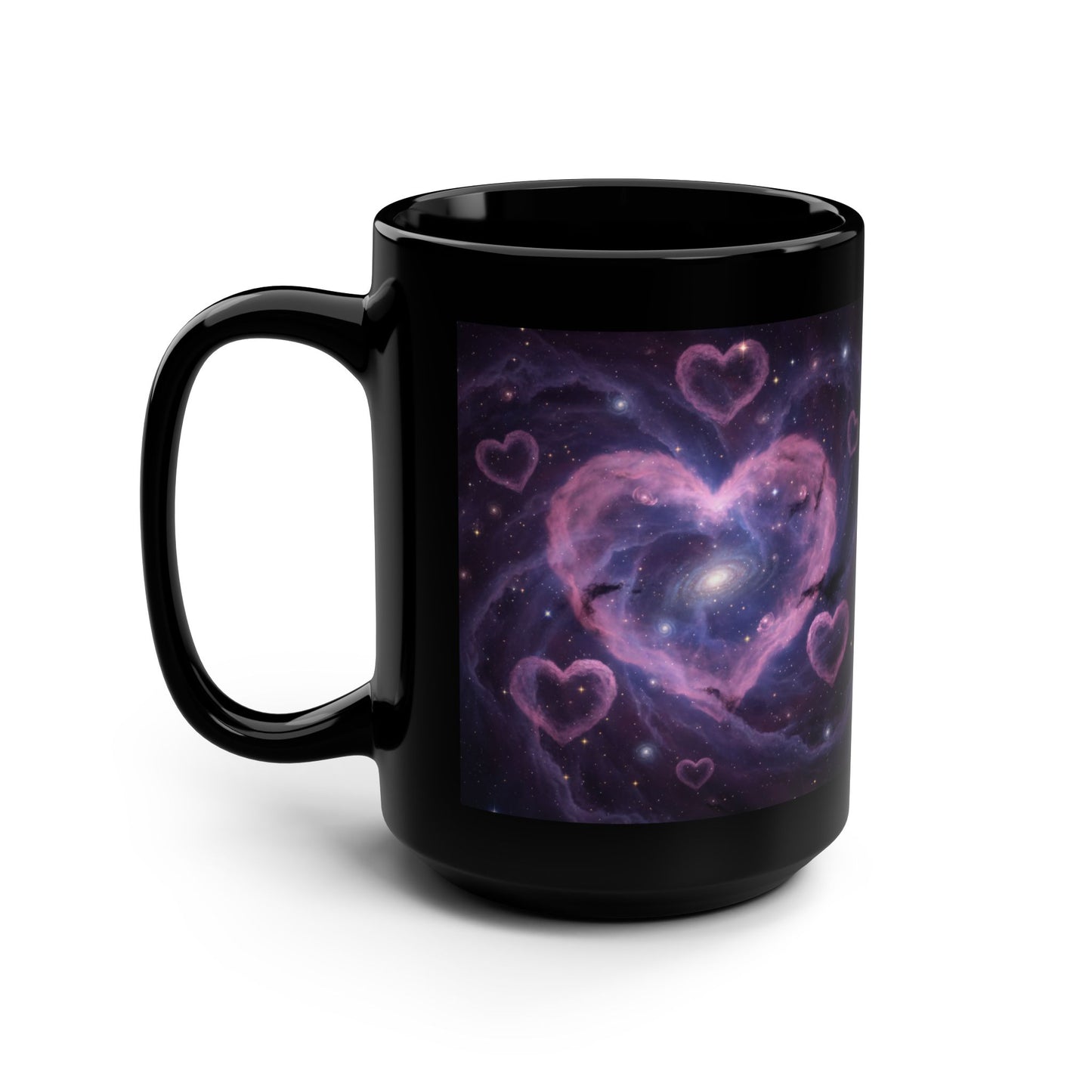 Galaxy Heart Black Mug — 15oz Score 89