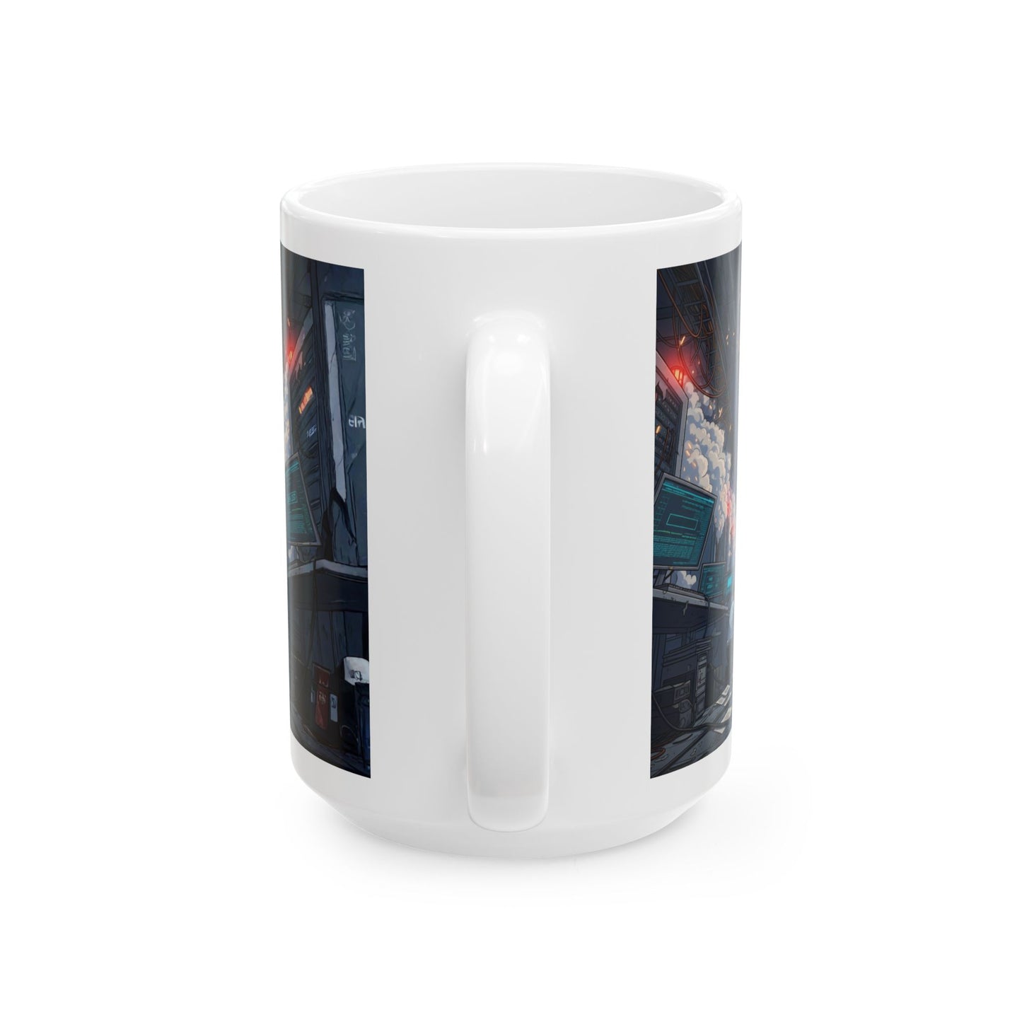 Executive Control Room Ceramic Mug — 'In Control' System Failure Design