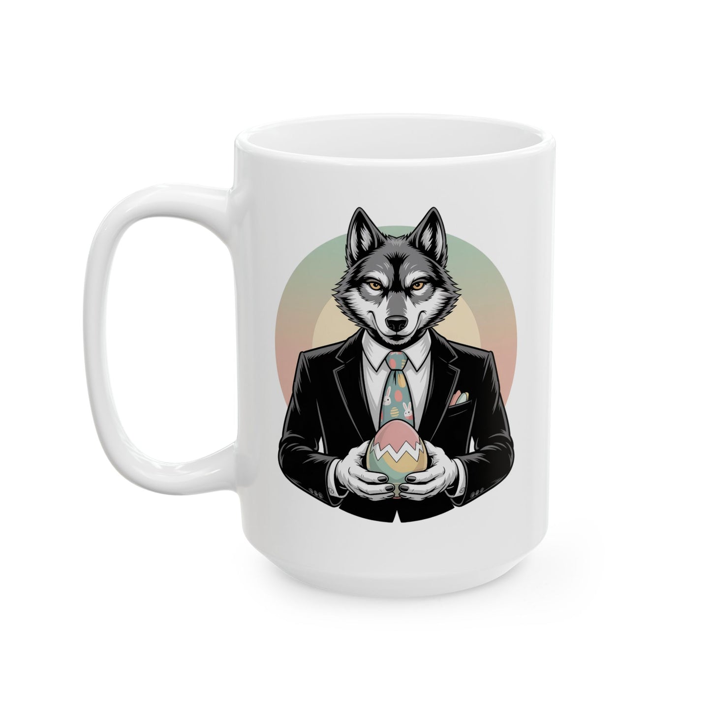 Wolf in Easter Ceramic Mug, (15oz)