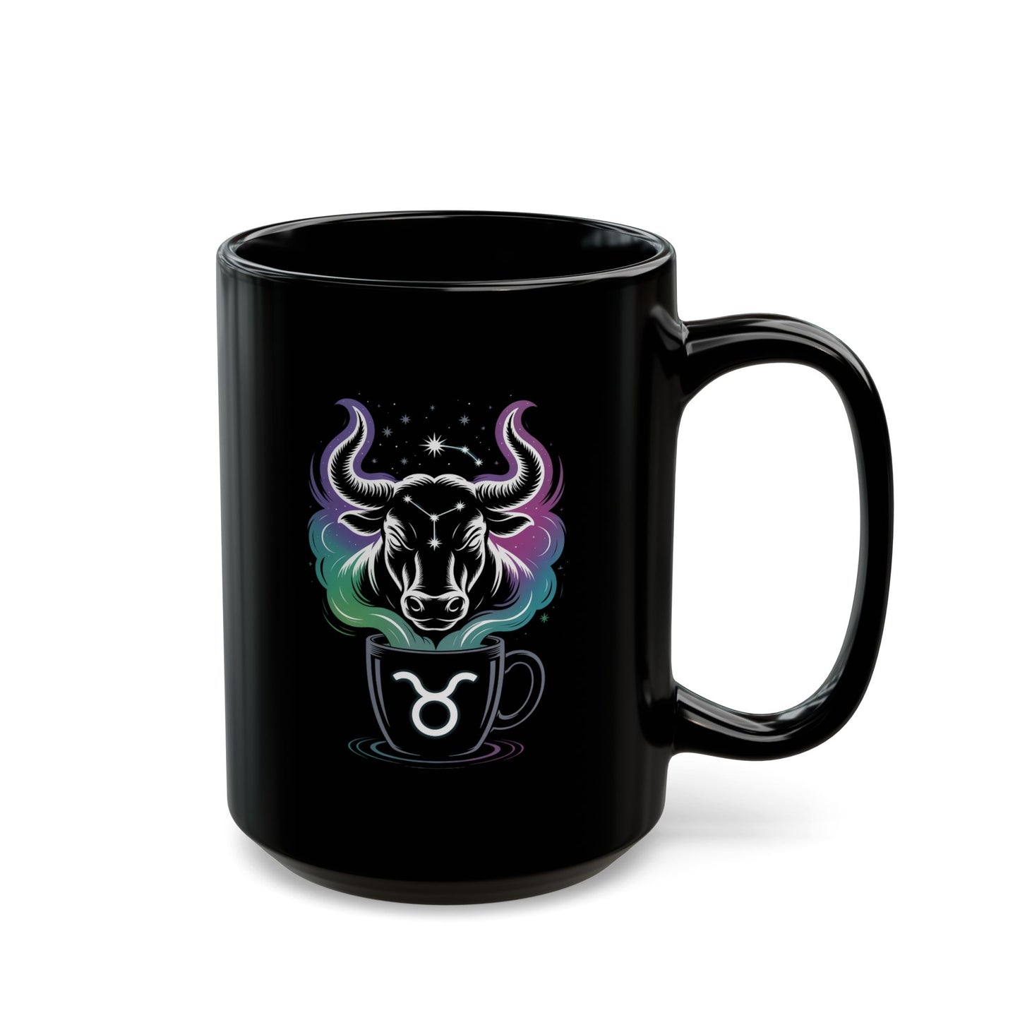 Astrological Taurus Black Mug - Celestial Zodiac Gift, Horoscope Mug, Astrology Coffee Cup, Personalized Mug, Birthday Gift