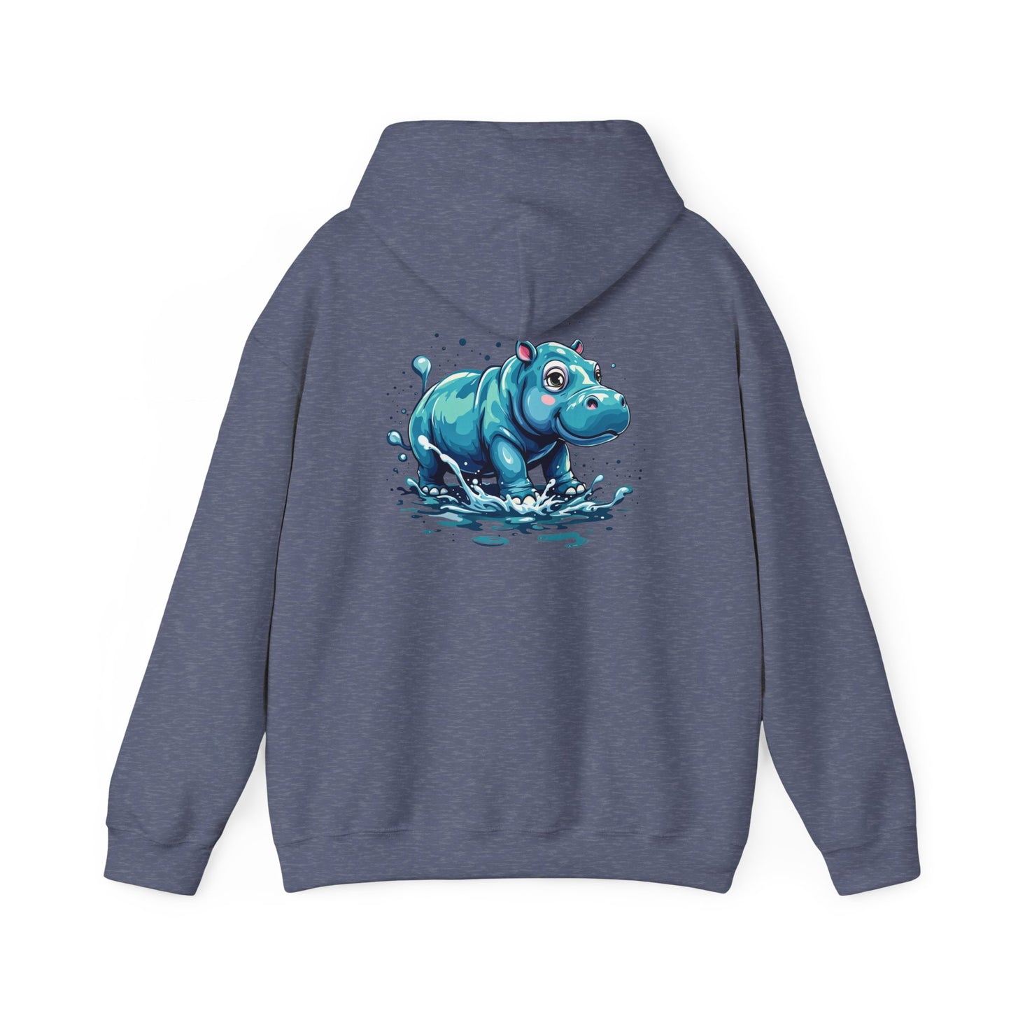 Cute Hippo Graphic Unisex Hooded Sweatshirt, Cozy & Playful Apparel for Casual Wear